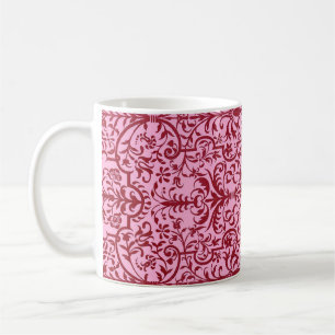 Victorian motif in pink coffee mug