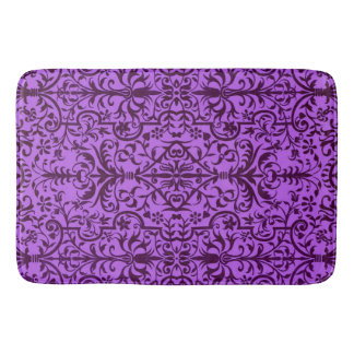 Victorian motif in purple bath mat