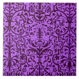 Victorian motif in purple tile