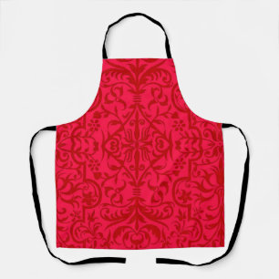 Victorian motif in red apron
