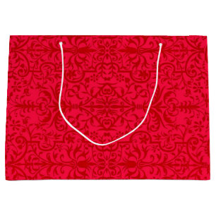 Victorian motif in red large gift bag