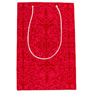 Victorian motif in red medium gift bag
