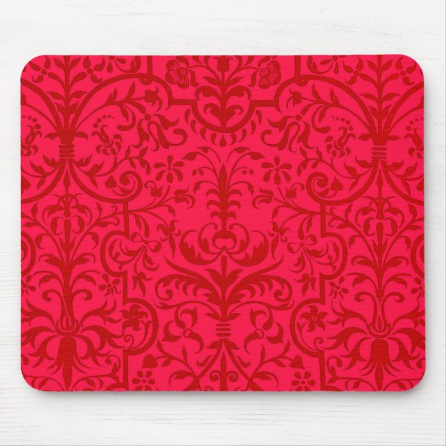 Victorian motif in red mouse mat (Front)