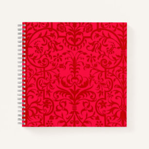 Victorian motif in red notebook