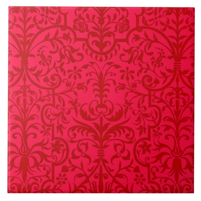 Victorian motif in red tile (Front)