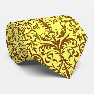 Victorian motif in yellow tie
