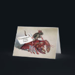 Victorian Mouse Riding a Lobster Holiday Card<br><div class="desc">Vintage Victorian Mouse Riding a Lobster Holiday Card. High quality,  custom restored vintage image.</div>