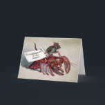 Victorian Mouse Riding a Lobster Holiday Card<br><div class="desc">Vintage Victorian Mouse Riding a Lobster Holiday Card. High quality,  custom restored vintage image.</div>