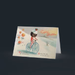 Victorian Mr. Pudding Christmas Card<br><div class="desc">Vintage Victorian Christmas card featuring Mr. Pudding riding a bike.  High quality vintage image.</div>