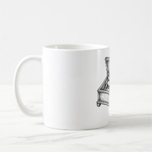 Victorian Music Box Engraving Vintage Antique Mug