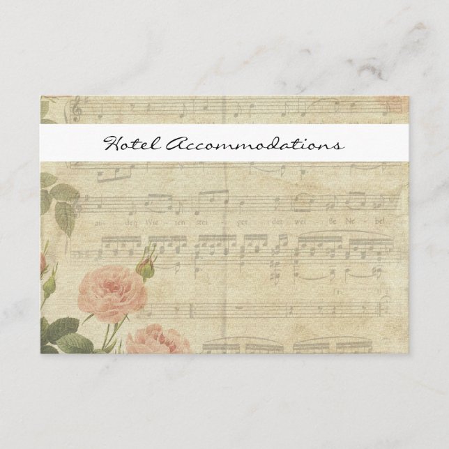 Victorian Music Rose hotel accommodation cards (Front)