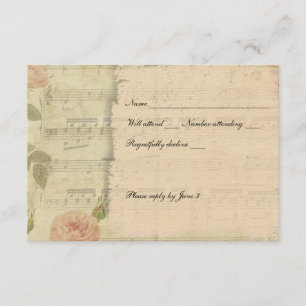 Victorian Music Rose rsvp with envelopes