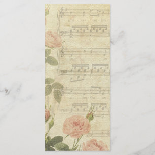 Victorian Music Roses Wedding Program Programme