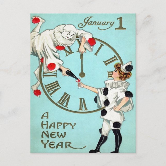 Victorian New Years Clock (4 of 4) Postcard (Front)
