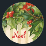 Victorian Noel Christmas sticker<br><div class="desc">Perfect vintage sticker for your Christmas cards. Seal your envelopes with a bit of Holiday Cheer with these delightful antique Christmas seals.</div>