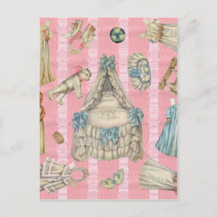 Victorian Nursery Paper Dolls Postcard