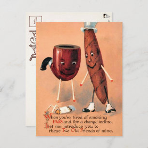 Victorian Odd Smoking Postcard 