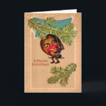 Victorian Odd Swinging Nut Christmas Card<br><div class="desc">Vintage Victorian odd swinging nut Christmas card. High quality,  restored vintage image.</div>