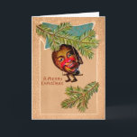 Victorian Odd Swinging Nut Christmas Card<br><div class="desc">Vintage Victorian odd swinging nut Christmas card. High quality,  restored vintage image.</div>