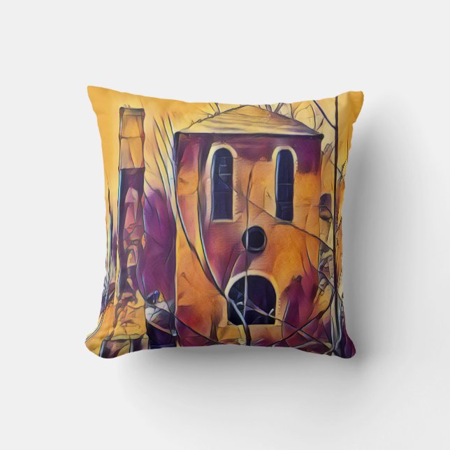 VICTORIAN OLD ENGLAND FUNNY BUILDING CUSHION (Front)