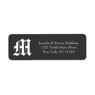 Victorian Old English Black & White Monogram Names