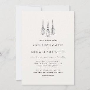 Victorian Old Money Ivory and Black Wedding Invitation