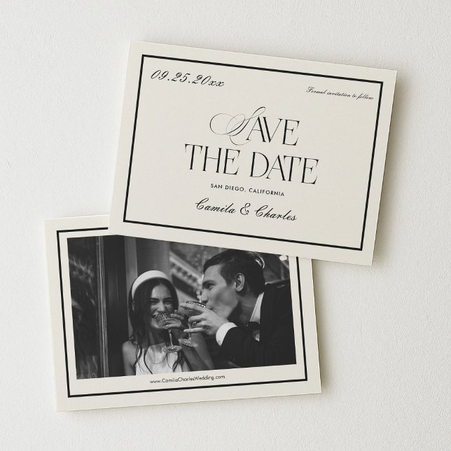 Victorian Old Money Wedding Save the Date Photo Invitation (Creator Uploaded)