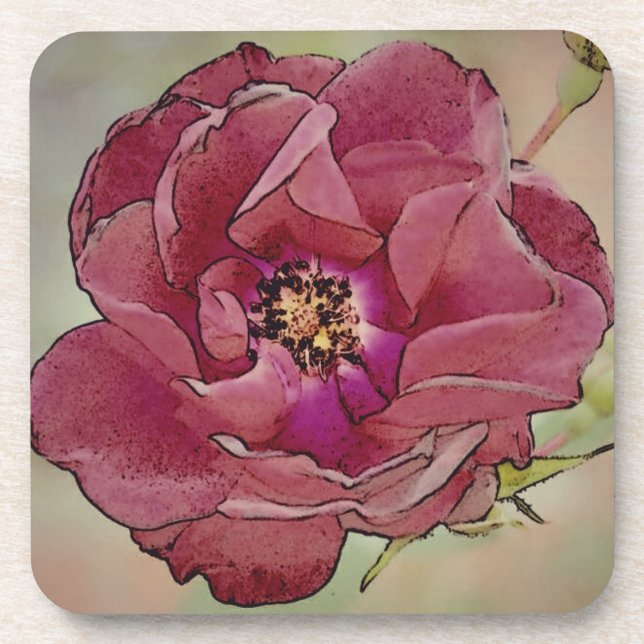 Victorian Open Rose/Coasters Coaster (Front)