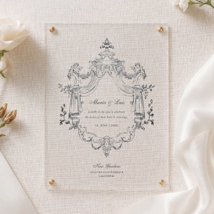 Victorian Ornament Elegant Wedding Acrylic Invitations