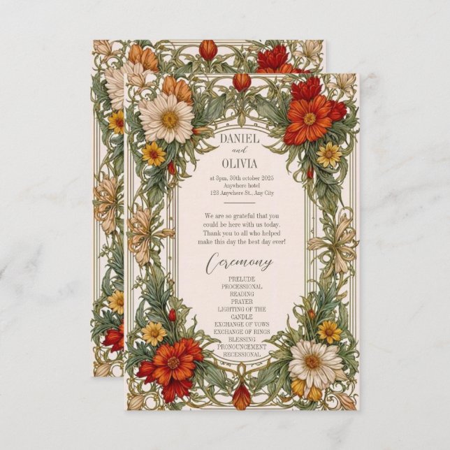 Victorian Ornate Border with Wildflower Programs (Front/Back)