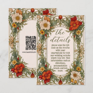 Victorian Ornate Border with Wildflower Wedding Enclosure Card