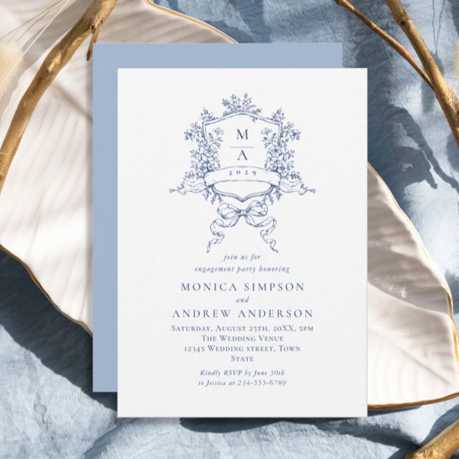 Victorian Ornate Crest Engagement Party Invitation (Creator Uploaded)