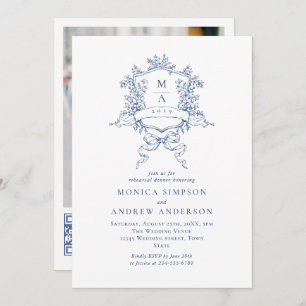 Victorian Ornate Crest REHEARSAL DINNER Invitation