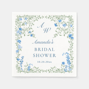 Victorian Ornate Frame Wild Flowers Bridal Shower Napkin