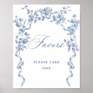 Victorian Ornate Grace Dusty Blue Favours Sign