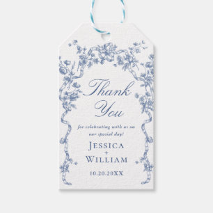 Victorian Ornate Grace Dusty Blue Wedding Gift Tags
