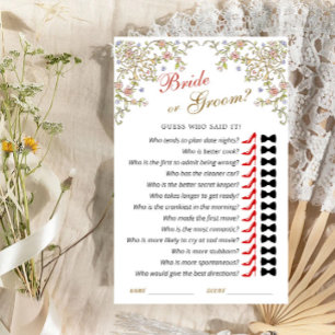 Victorian Ornate Grace Floral Bridal Shower Game