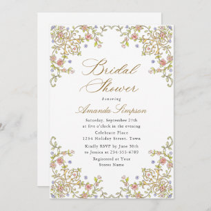 Victorian Ornate Grace Floral Bridal Shower Invitation