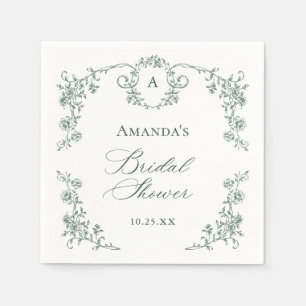 Victorian Ornate Grace Floral BRIDAL SHOWER Napkin