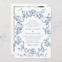 Victorian Ornate Grace Floral Dusty Blue Wedding