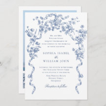 Victorian Ornate Grace Floral Dusty Blue Wedding