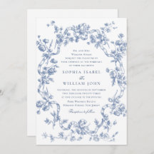 Victorian Ornate Grace Floral Dusty Blue Wedding