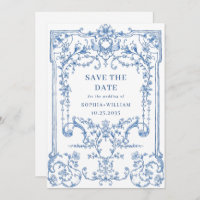 Victorian Ornate Grace Floral Dusty Blue Wedding