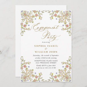 Victorian Ornate Grace Floral ENGAGEMENT PARTY Invitation
