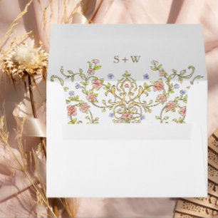 Victorian Ornate Grace Floral Frame Wedding Envelope