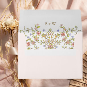 Victorian Ornate Grace Floral Frame Wedding Envelope
