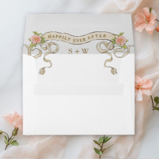 Victorian Ornate Grace Floral Frame Wedding Envelope