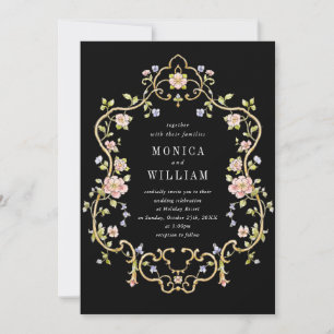 Victorian Ornate Grace Floral Frame Wedding Invitation