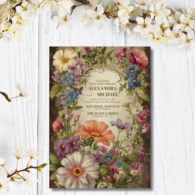 Victorian Ornate Grace Floral Frame Wedding Invitation (Creator Uploaded)