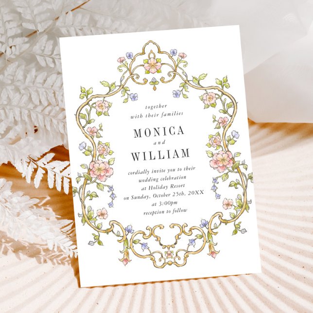 Victorian Ornate Grace Floral Frame Wedding Invitation (Creator Uploaded)